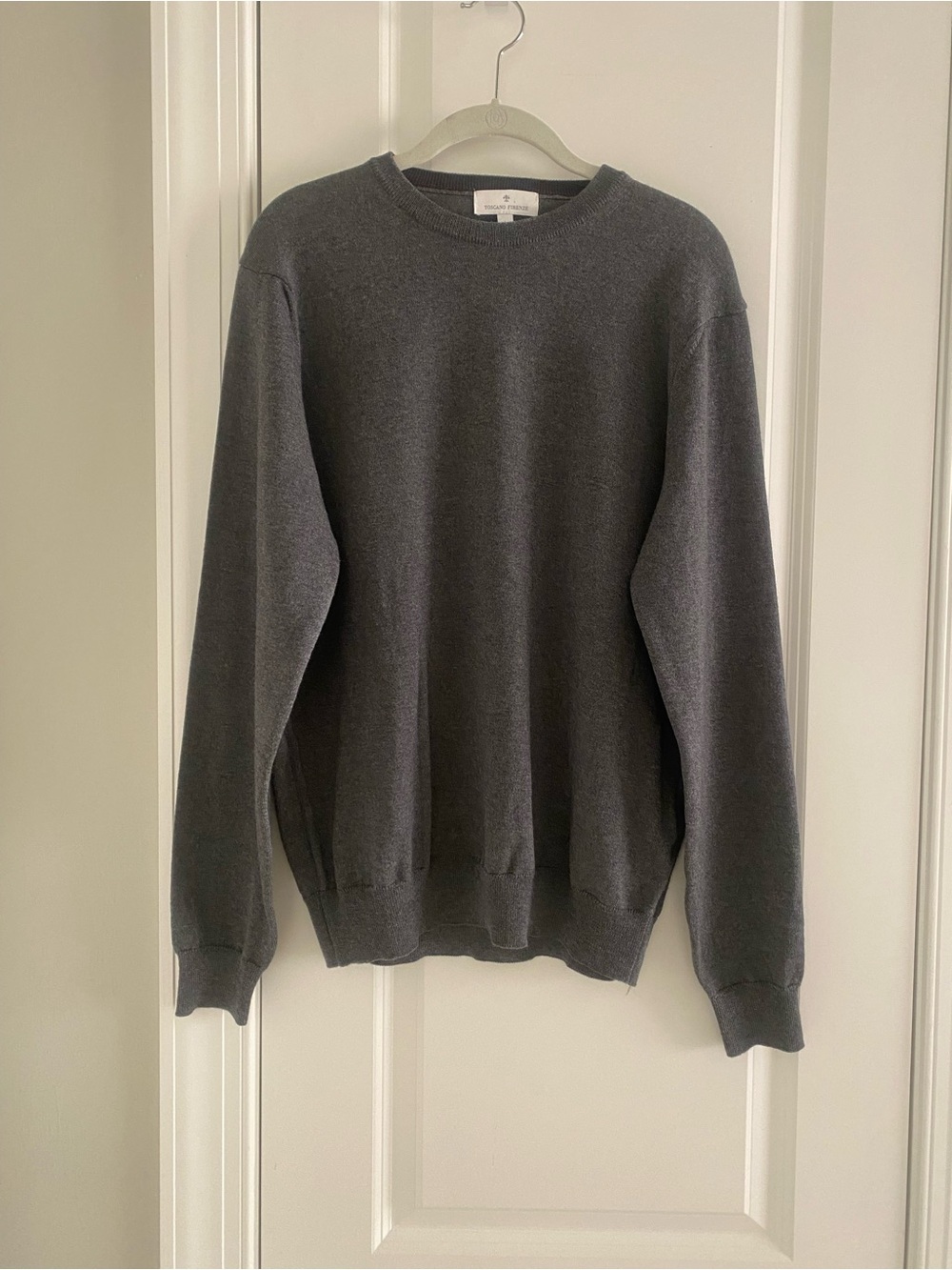 Toscano Firenze Made In Italy Merino Wool Gray Crewneck Sweater SZ L